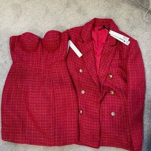 BRAND NEW - AQUA x Marve Reilly Pink Dress & Blazer Set